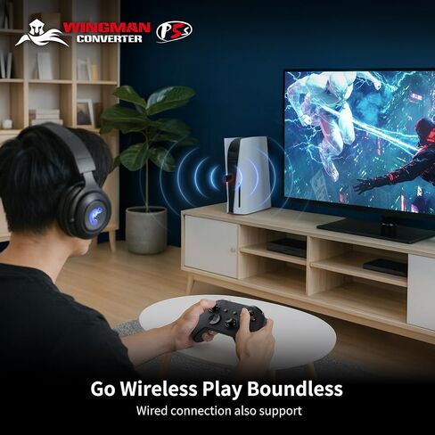 Brook Wingman P5s - P5 P4 NS2 NS PC Controller Converter with Wireless and Wired Support Vibration Six-Axis Motion Turbo Macro Remap via Converter Center Software in Kuwait
