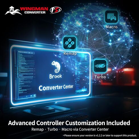 Brook Wingman P5s - P5 P4 NS2 NS PC Controller Converter with Wireless and Wired Support Vibration Six-Axis Motion Turbo Macro Remap via Converter Center Software in Kuwait