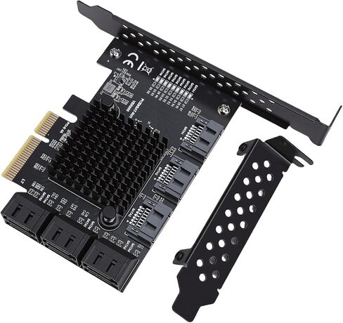 ciciglow 6Gbps PCIE 4X to Serial ATA Expansion Card, Reliable Hard Drive Adapter for 10, 11, 2003, Supports 9 Connections, Easy Installation in Kuwait