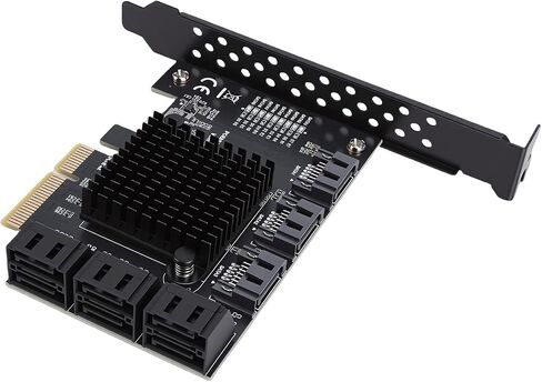 ciciglow 6Gbps PCIE 4X to Serial ATA Expansion Card, Reliable Hard Drive Adapter for 10, 11, 2003, Supports 9 Connections, Easy Installation in Kuwait