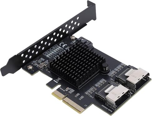 ciciglow PCIe to Serial ATA Expansion Card 6Gbps Supports 9 Ports Ideal for NAS Desktop Server Low Power Chip in Kuwait