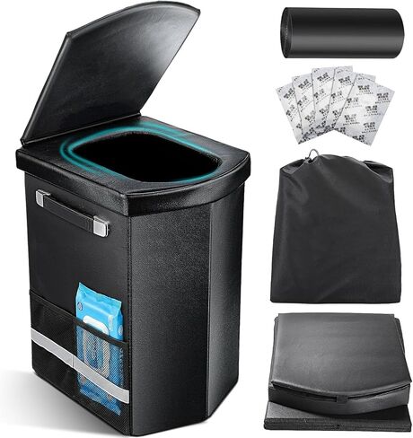 Sckee 2026 Upgraded XL Portable Toilet for Adults,Tall Camping Toilet with Lid and Convenient Carry Bag, Portable Potty for Camping, Hiking, Car Travel,Truck, RV, Boating, Road Trips, Beach in Kuwait