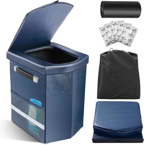 Sckee 2026 Upgraded XL Portable Toilet for Adults,Tall Camping Toilet with Lid and Convenient Carry Bag, Portable Potty for Camping, Hiking, Car Travel,Truck, RV, Boating, Road Trips, Beach in Kuwait