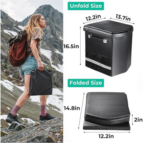 Sckee 2026 Upgraded XL Portable Toilet for Adults,Tall Camping Toilet with Lid and Convenient Carry Bag, Portable Potty for Camping, Hiking, Car Travel,Truck, RV, Boating, Road Trips, Beach in Kuwait