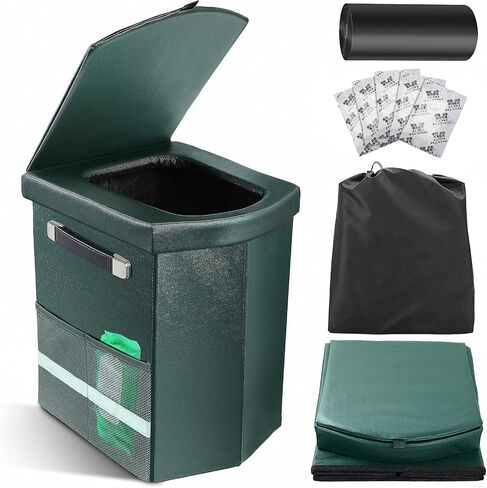Sckee 2026 Upgraded XL Portable Toilet for Adults,Tall Camping Toilet with Lid and Convenient Carry Bag, Portable Potty for Camping, Hiking, Car Travel,Truck, RV, Boating, Road Trips, Beach in Kuwait