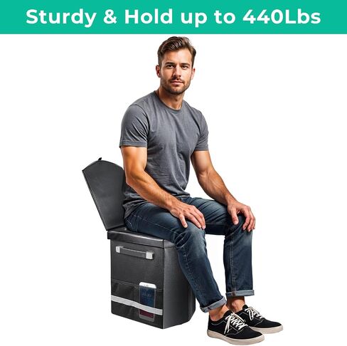 Sckee 2026 Upgraded XL Portable Toilet for Adults,Tall Camping Toilet with Lid and Convenient Carry Bag, Portable Potty for Camping, Hiking, Car Travel,Truck, RV, Boating, Road Trips, Beach in Kuwait