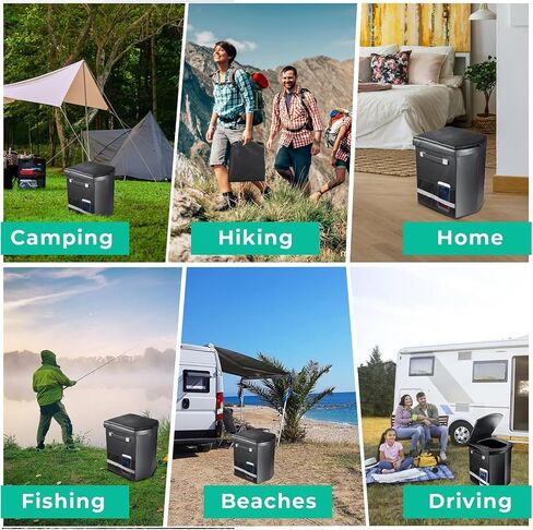 Sckee 2026 Upgraded XL Portable Toilet for Adults,Tall Camping Toilet with Lid and Convenient Carry Bag, Portable Potty for Camping, Hiking, Car Travel,Truck, RV, Boating, Road Trips, Beach in Kuwait
