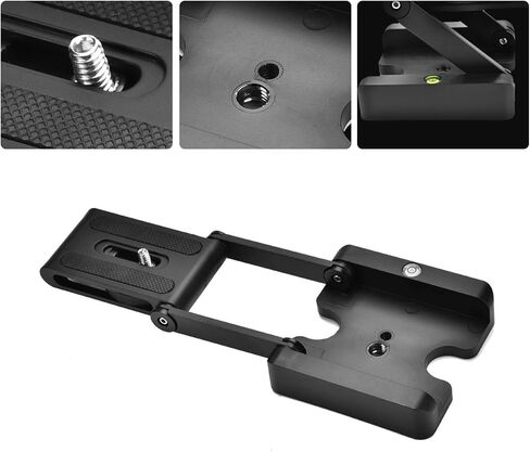 Fabater Z Type Tilt Flexible Folding Tripod Head with 1/4" Mounting Screw for DSLR Cameras, Lightweight Portable Arrow Storage Case Plate for Tripod in Kuwait