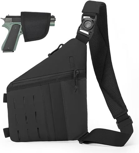 CCW Sling Bag, Tactical Crossbody Concealed Carry Bag Black in Saudi Arabia