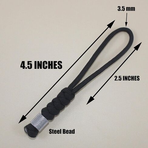 Trufas 5 Pack Small Knife Lanyards Zipper Pulls Paracord Keychains Black in Saudi Arabia