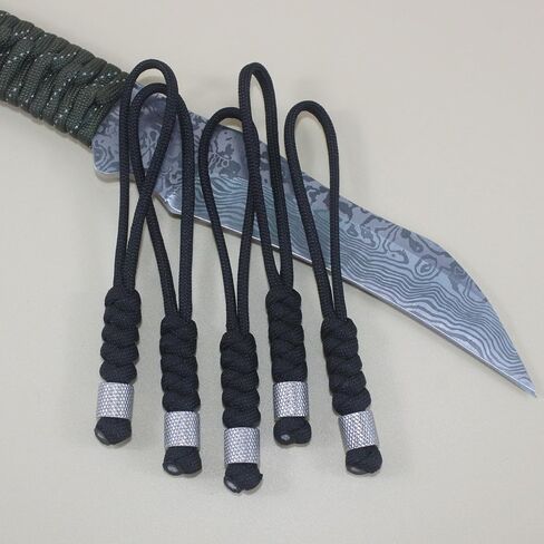 Trufas 5 Pack Small Knife Lanyards Zipper Pulls Paracord Keychains Black in Saudi Arabia