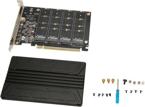 Keenso Quad M.2 NVME Adapter, 4 Disks, PCIe 4.0 in Kuwait