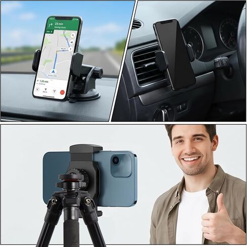 2 Pack Ball Mount Phone Holder Mount Clip Ball Joint Connector Ball-Mount Replacement 17mm Rotating Ball-Head with Fixed Nut for Car Selfie Stand Light Bracket (Black) in Kuwait