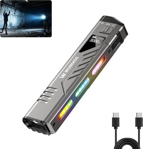 Wurkkos TD11 Tactical Flashlight, 3000 Lumen Slim Flat EDC Flashlight in Kuwait