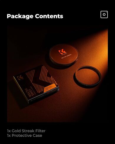 K&F CONCEPT 77mm Gold Streak Effect Lens Filter (2mm) in Saudi Arabia
