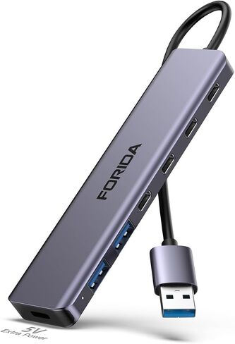 Aluminum FORIDA USB Hub 3.0, 7-Port Fast Laptop Multiport 3.0 USBC Splitter in Kuwait