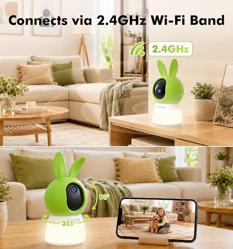 Indoor Security Camera with Nightlight, 2.4GHz WiFi Home Security Camera in Kuwait