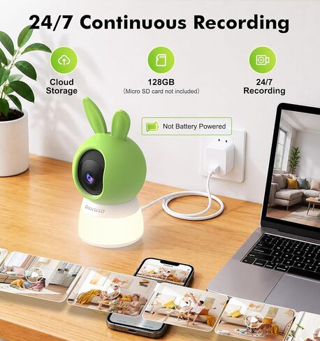 Indoor Security Camera with Nightlight, 2.4GHz WiFi Home Security Camera in Kuwait