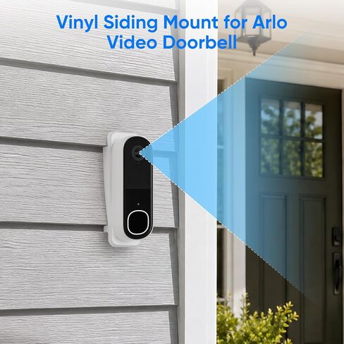 Doorbell Vinyl Siding Mount for Arlo Video Doorbell 2K/HD (2nd Gen), ONLY Fits 4" Standard Vinyl Siding, Angle Adjustment Mounting Bracket for Arlo Doorbell Camera, White in Kuwait