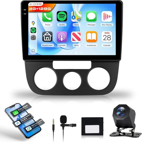 4G+64G Android Car Radio for VW Jetta 5 2005-2010 with Wireless CarPlay Android Auto, 10" Touchscreen Car Stereo Mirror Link GPS Navigation WiFi Bluetooth FM RDS EQ SWC Backup Camera in Kuwait
