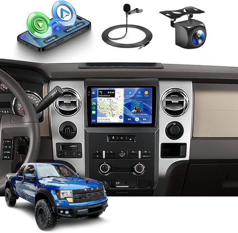 8CORE 6G+128G Car Stereo for Ford F150 2009-2014, Android 15 Radio with DSP 32-EQ,9Inch Full HD IPS Touch Screen Wireless Carplay/Android Auto GPS WiFi FM/RDS SWC Backup Camera in Saudi Arabia