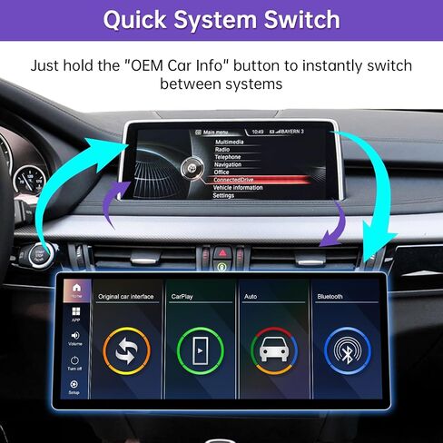 شاشة CarPlay Android Auto مقاس 2026 مقاس 12.3 بوصة لسيارة BMW X5 X6 Series in Kuwait
