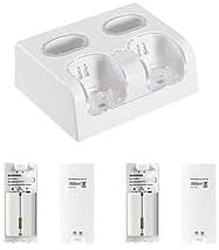 Charging Dock Station For 2 Nintendo Wii Remotes 4 Rechargeable Battery Packs w/ LED Indicator in Saudi Arabia