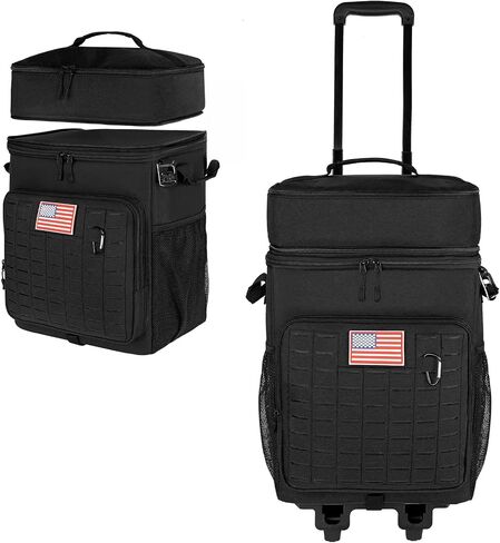 Goloni 72-Can Rolling Cooler with Wheels | 2-Tier Insulated Leakproof Cooler Bag for Camping, Beach, Picnic & Tailgating in Saudi Arabia