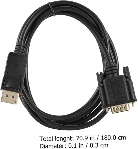 Uonlytech to Vga Cable Connector for Monitor Secure Latch Design Replacement for Laptop Desktop Display Projector in Kuwait