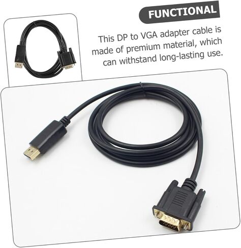 Uonlytech to Vga Cable Connector for Monitor Secure Latch Design Replacement for Laptop Desktop Display Projector in Kuwait