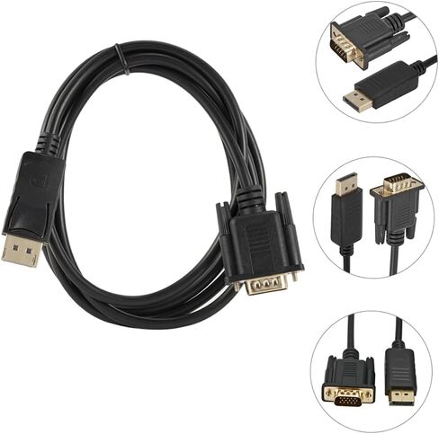 Uonlytech to Vga Cable Connector for Monitor Secure Latch Design Replacement for Laptop Desktop Display Projector in Kuwait