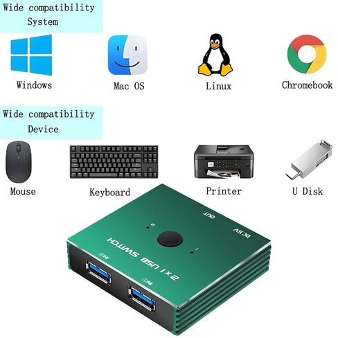 USB 3.0 Switcher 2 in 1 Out USB kvm Switch 2 Computers USB 3.1 Switcher 2 in 1 Out in Saudi Arabia