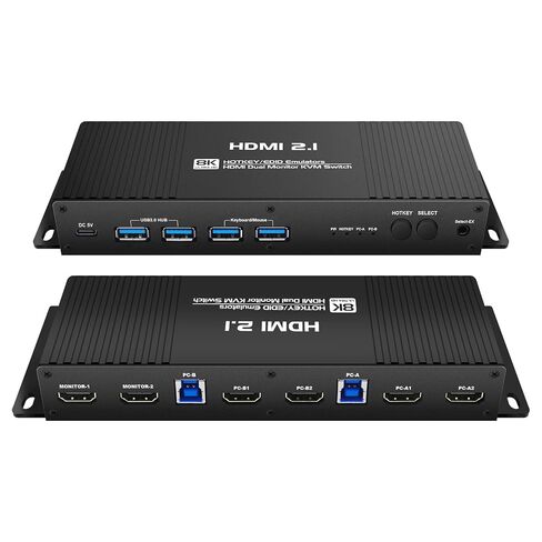 HDMI kvm Switch 1 Monitors 2 Computers edid Emulator 4k 60hz kvm Switch hdmi edid 3440 * 1440 100hz 1 Monitors 2 Computers 4k 60hz USB3.0 in Kuwait