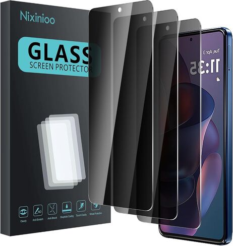 3 Pack Privacy Screen Protector for Motorola Moto G Stylus 5G 2025 With 3 Pack Camera Lens Protector, Anti Spy Tempered Glass Film, 9H Hardness, Black Protector, Anti-Scratch, Bubble Free in Kuwait