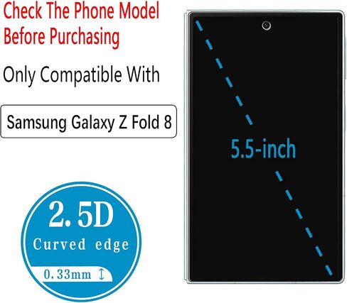 Privacy Screen Protector for Samsung Galaxy Z Fold 8 Tempered Glass in Kuwait