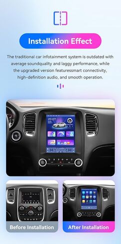 Android 14 Stereo Car Radio for Dodge Durango (2014-2020), 8Core 4G+64G GPS Navigation with 9.7 inch QLED Touchscreen via Carplay Android Auto SWC Bluetooth EQ USB in Kuwait