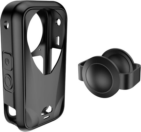 Silicone Case for Insta360 X6 with Lens Cap, Military-Grade Shock Absorption Camera Protective Cover Set, 3m Drop Tested, Scratch Resistant, Precision Fit, No Yellowing, Easy to Install in Kuwait