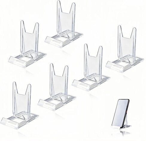 Clear PS Acrylic Adjustable Display Stand for Phone Plate Frame, 6 Pack in Saudi Arabia