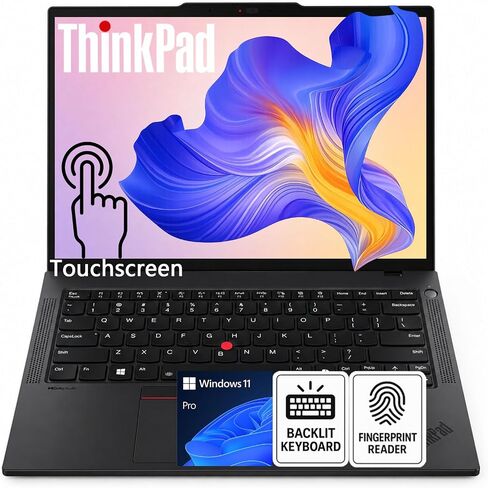 Lenovo ThinkPad T14 Gen 6 Business Laptop, 14" WUXGA IPS Touchscreen, Intel Core Ultra 5 225U, 32GB DDR5 RAM, 1TB SSD, Backlit Keyboard, Fingerprint Reader, 5MP Webcam, Thunderbolt 4, Windows 11 Pro in Kuwait