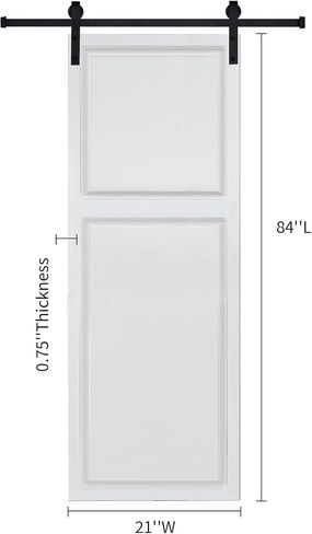 2-Panel Barn Door with Hardware Kit 21x84in MDF White in Kuwait