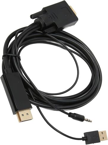 VGA to Video Converter Cable 1080P Full HD with Integrated Sound and Power Supply for PC Desktop Laptop in Kuwait