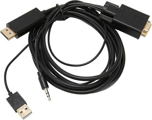 VGA to Video Converter Cable 1080P Full HD with Integrated Sound and Power Supply for PC Desktop Laptop in Kuwait