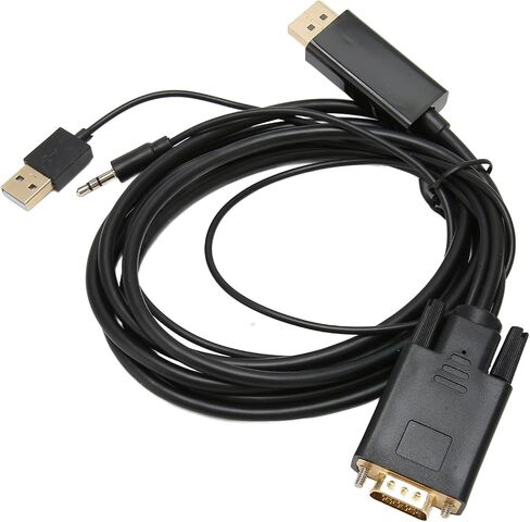 VGA to Video Converter Cable 1080P Full HD with Integrated Sound and Power Supply for PC Desktop Laptop in Kuwait