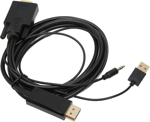 VGA to Video Converter Cable 1080P Full HD with Integrated Sound and Power Supply for PC Desktop Laptop in Kuwait
