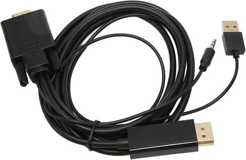 VGA to Video Converter Cable 1080P Full HD with Integrated Sound and Power Supply for PC Desktop Laptop in Kuwait