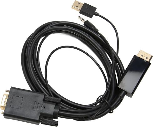 VGA to Video Converter Cable 1080P Full HD with Integrated Sound and Power Supply for PC Desktop Laptop in Kuwait