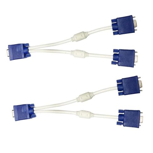 Uonlytech 2PCS Vga Male to Dual Female Adapter Cable Video Splitter Converter for Monitor Screen Mirroring Stable Transmission with Internal Copper Wire Compact Lightweight Design in Kuwait
