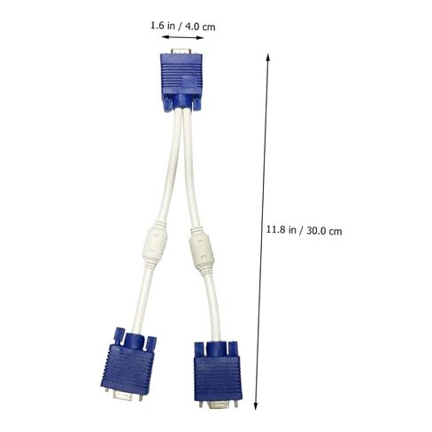 Uonlytech 2PCS Vga Male to Dual Female Adapter Cable Video Splitter Converter for Monitor Screen Mirroring Stable Transmission with Internal Copper Wire Compact Lightweight Design in Kuwait
