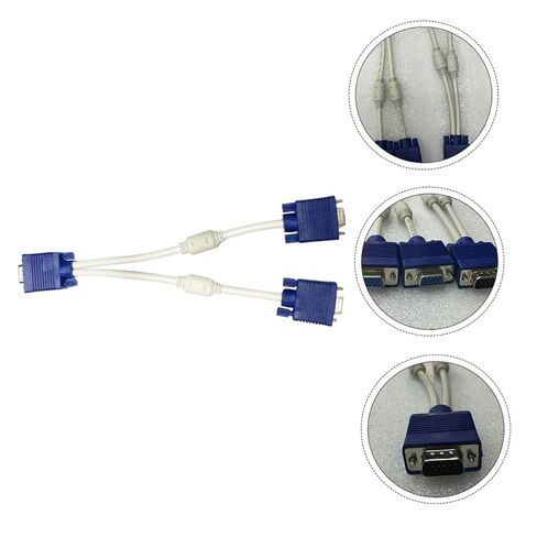 Uonlytech 2PCS Vga Male to Dual Female Adapter Cable Video Splitter Converter for Monitor Screen Mirroring Stable Transmission with Internal Copper Wire Compact Lightweight Design in Kuwait