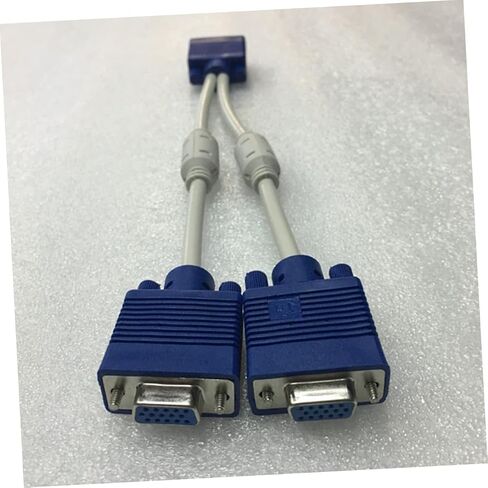 Uonlytech 2PCS Vga Male to Dual Female Adapter Cable Video Splitter Converter for Monitor Screen Mirroring Stable Transmission with Internal Copper Wire Compact Lightweight Design in Kuwait